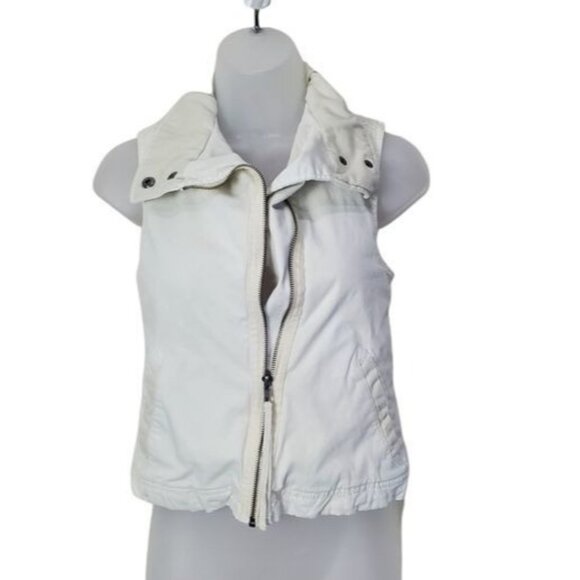 MARRAKECH ANTHRO Womens‎ Vest XXSP Cream Denim Safari Fleece Lined Gorp Granola - Picture 1 of 13